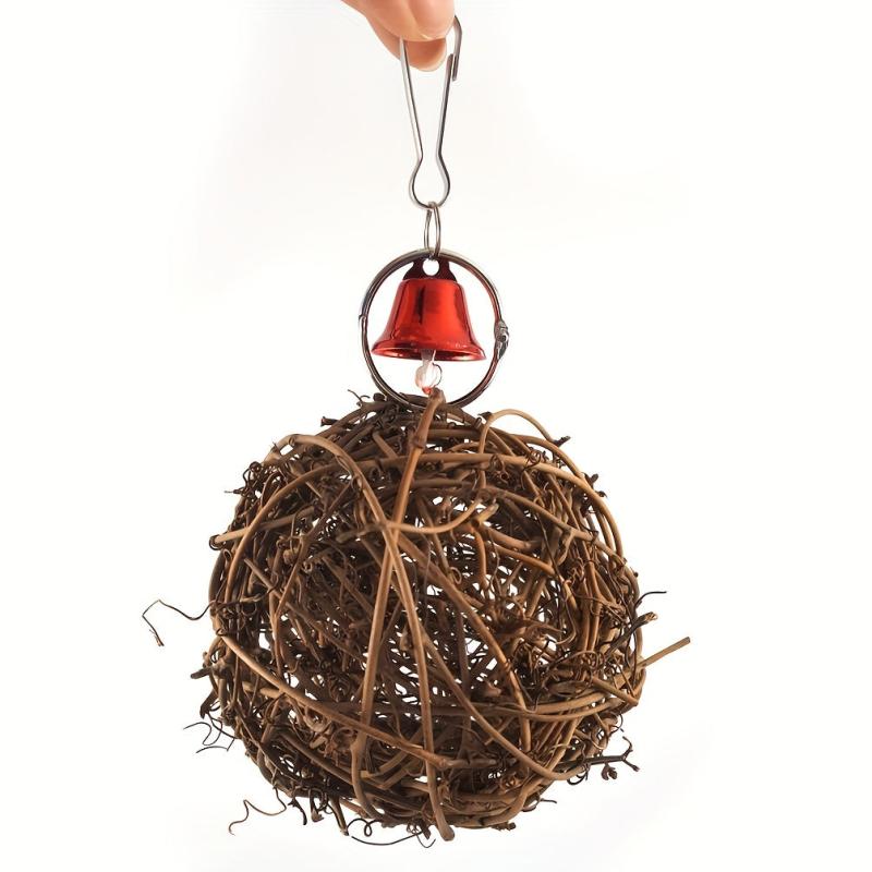 Colorful Parrot Beads & Bell String Toy Interactive & Fun For Birds