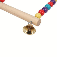 Wooden Bird Swing Beads Parrot Toy for Small Parakeets Budgies Cockatiels