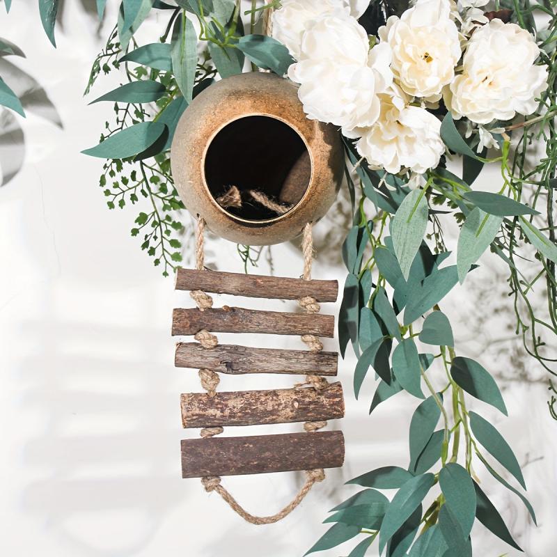 Coconut Hideaway Ladder Toy for Hamster Bird Cage