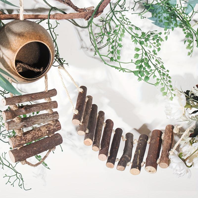 Coconut Hideaway Ladder Toy for Hamster Bird Cage