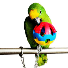 Vibrant Parrot Toy With Bell For Cage Swing Play