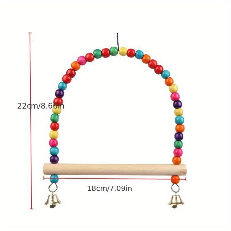 Interactive Parrot Swing Toy Bead String Fun Bird Cage Decoration