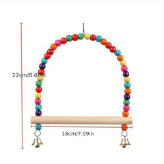 Interactive Parrot Swing Toy Bead String Fun Bird Cage Decoration
