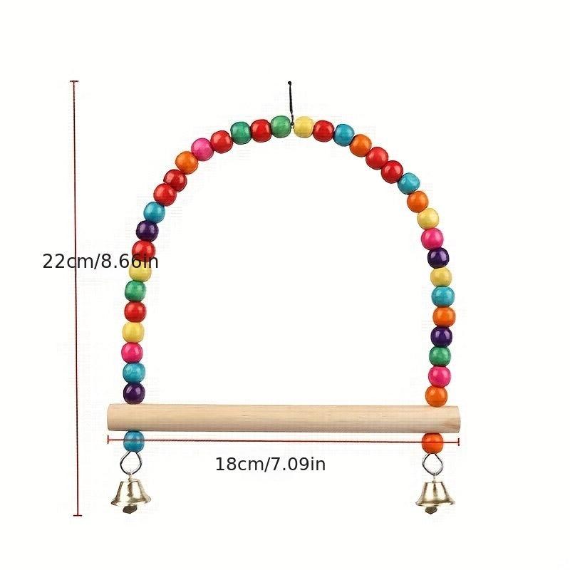 Interactive Parrot Swing Toy Bead String Fun Bird Cage Decoration