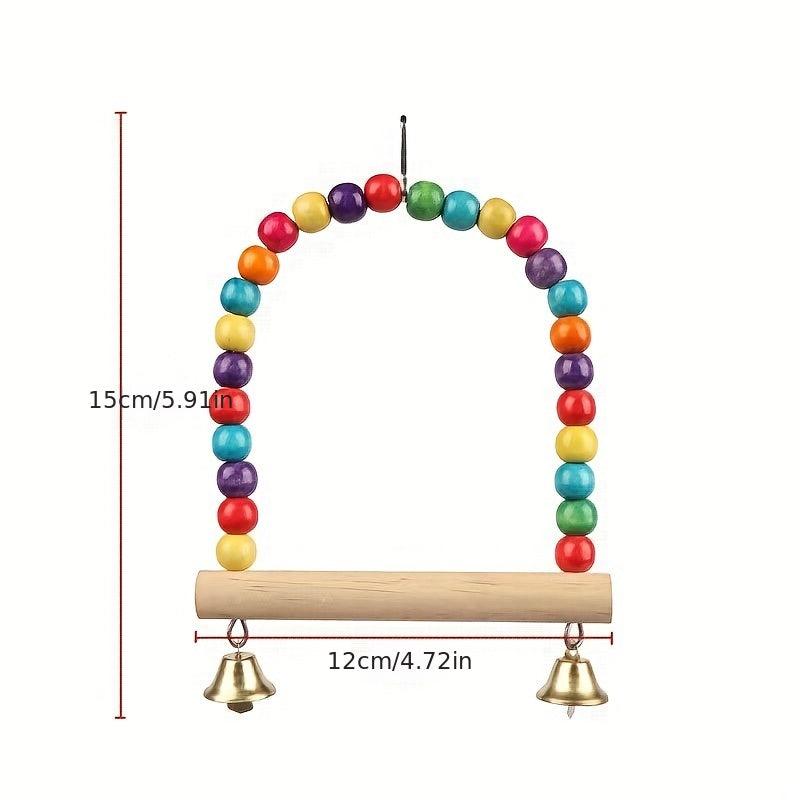 Interactive Parrot Swing Toy Bead String Fun Bird Cage Decoration
