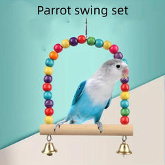 Interactive Parrot Swing Toy Bead String Fun Bird Cage Decoration