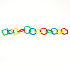 Colorful Geometric Chain Buckles Parrot Chewing Toys Bird Cage Accessories