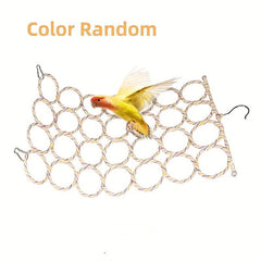 Bird Climbing Net Parrot Swing Toy Hooks Climbing Rope Net Parakeet Cockatiel Co