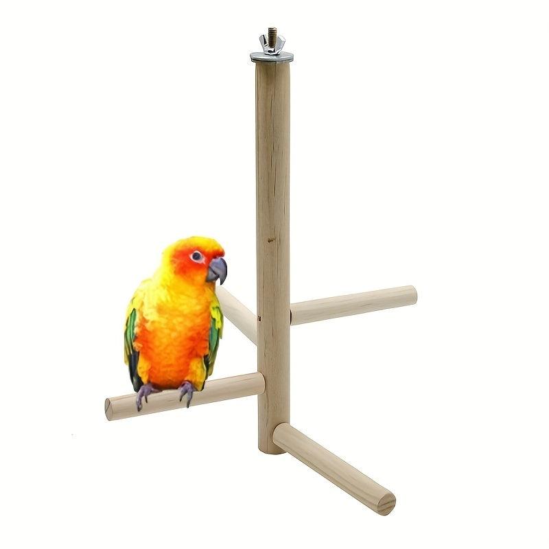 Wooden Bird Perch Stand Toy for Parrots and Birds