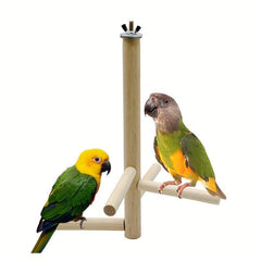 Wooden Bird Perch Stand Toy for Parrots and Birds