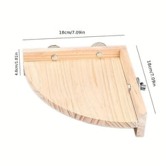 Solid Wood Parrot Bird Perch Stand Platform Shelf Board For Budgie Parakeet Cock
