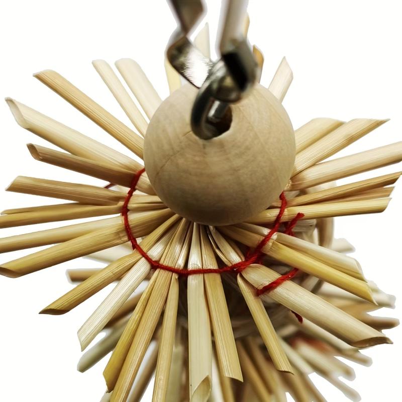 Colorful Rattan Balls Hanging Rope Swing Chew Toy For Bird Cage