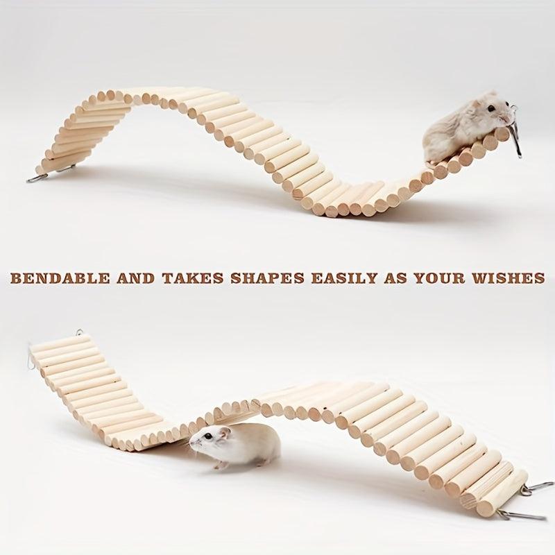 Wooden Hamster Climbing Ladder Toy for Small Animals