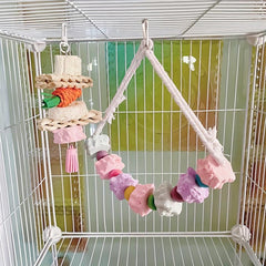 Parrot Corn Husk Grinding Stone Toy Cage Hanging Decoration Swing Molar