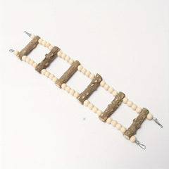 Solid Wood Beads Decor Parrot Bridge Ladder Bird Toy