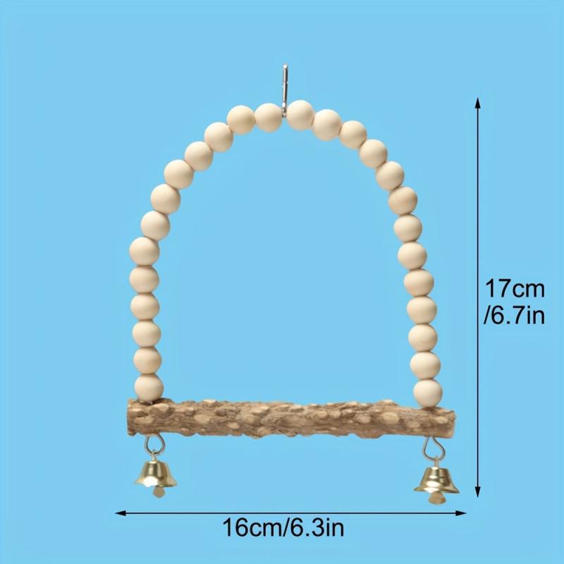 Solid Wood Beads Decor Parrot Bridge Ladder Bird Toy