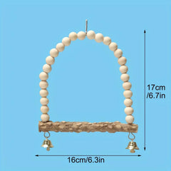 Solid Wood Beads Decor Parrot Bridge Ladder Bird Toy