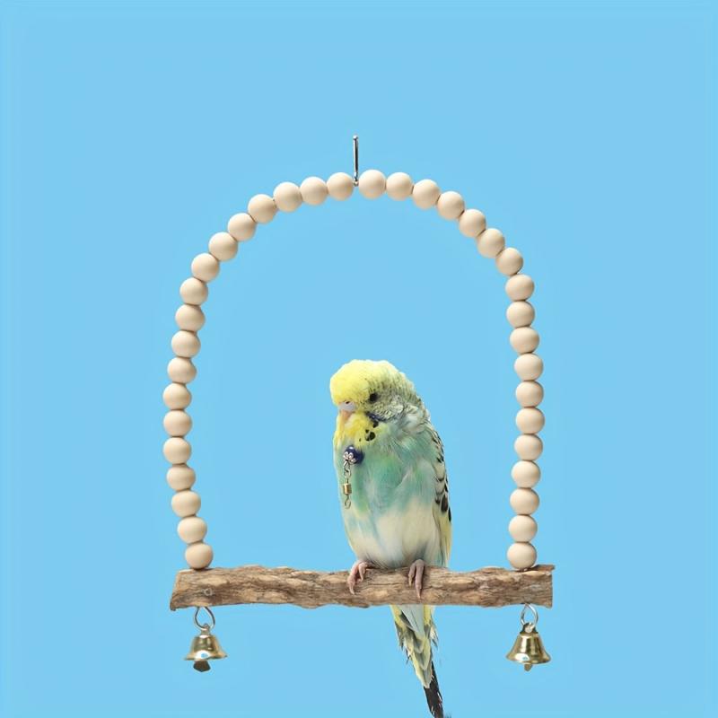 Solid Wood Beads Decor Parrot Bridge Ladder Bird Toy
