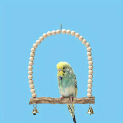 Solid Wood Beads Decor Parrot Bridge Ladder Bird Toy