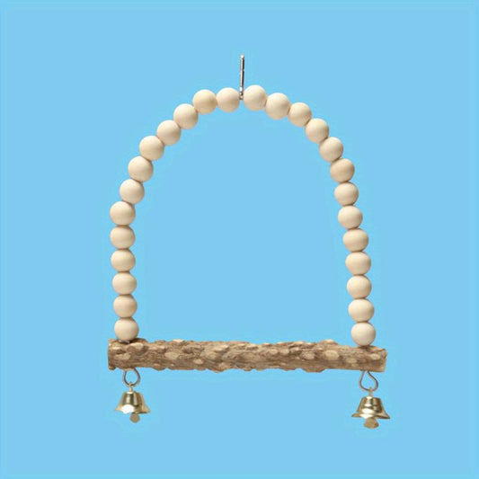 Solid Wood Beads Decor Parrot Bridge Ladder Bird Toy