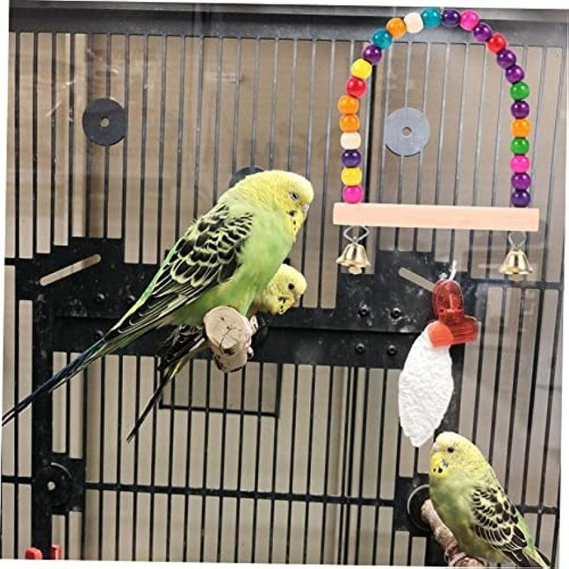 Colorful Beads Bird Parrot Toy Swing Stand