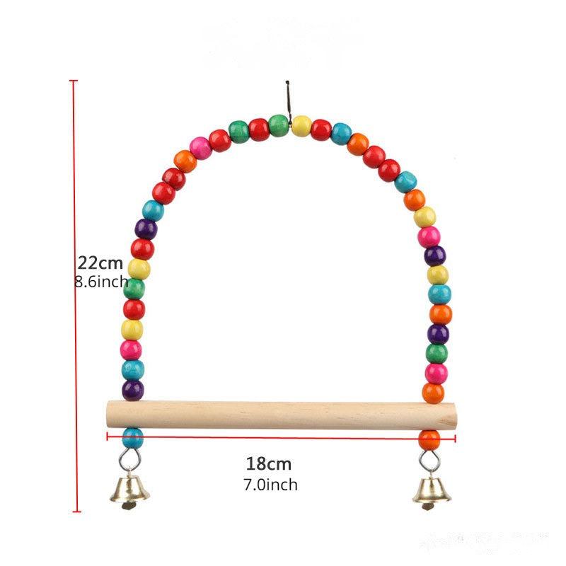 Colorful Beads Bird Parrot Toy Swing Stand