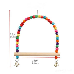 Colorful Beads Bird Parrot Toy Swing Stand