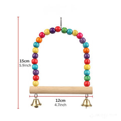 Colorful Beads Bird Parrot Toy Swing Stand