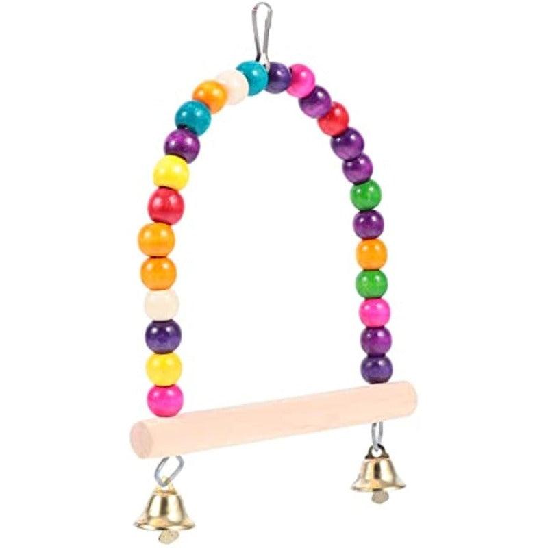Colorful Beads Bird Parrot Toy Swing Stand