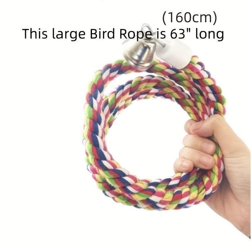 Large Bird Rope Perched Parakeet Toys Spiral Bird Toys For Cockatiels