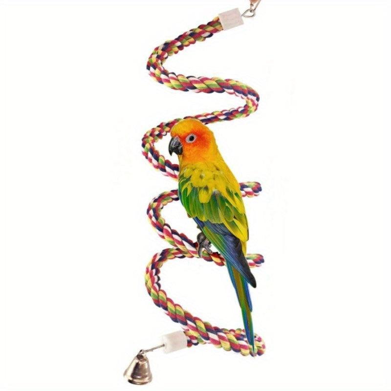 Large Bird Rope Perched Parakeet Toys Spiral Bird Toys For Cockatiels