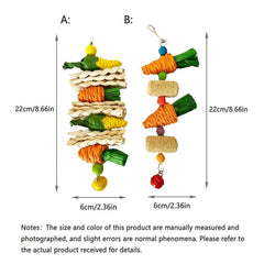 Woven Corn Rattan Ball Parrot Chew Toy Swing