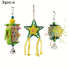 3pc Bird Parrot Shredder Toys Colorful Bird Chewing Toys