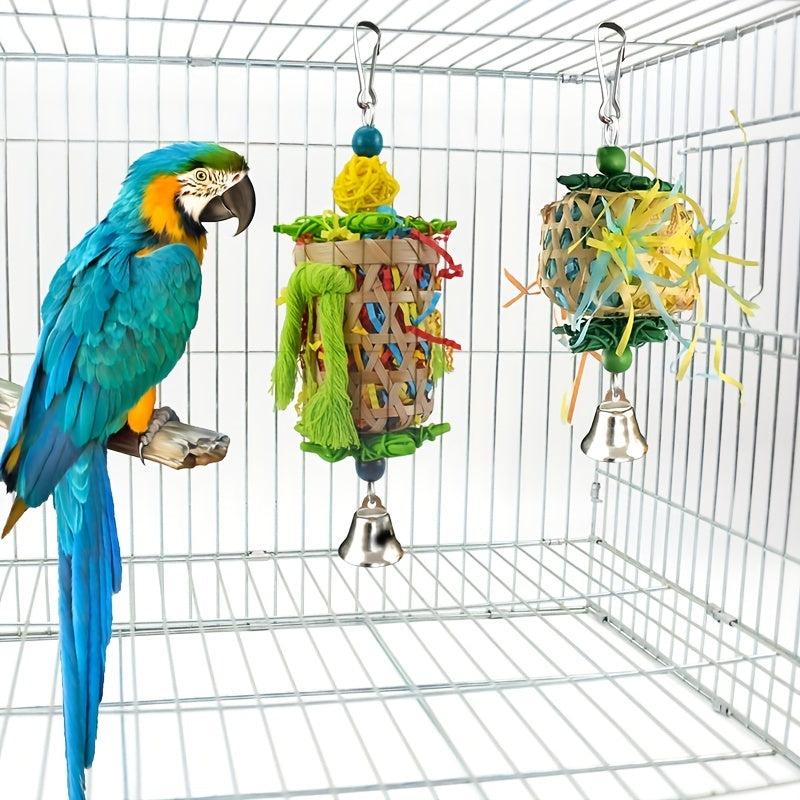 3pc Bird Parrot Shredder Toys Colorful Bird Chewing Toys