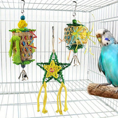 3pc Bird Parrot Shredder Toys Colorful Bird Chewing Toys