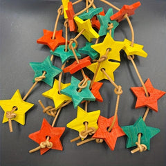 Wood Star Chewing Toy for Parrots - Beak Maintenance & Mental Stimulation
