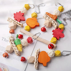 Parrot Chew Toys Bird Stand Swing Bite String Holiday Decoration Bell Hanging
