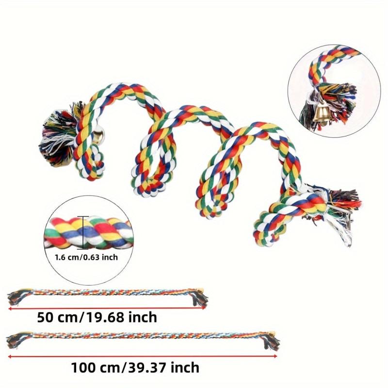 Bird Spiral Rope Habitat Parrot Spiral Ladder Cage Accessories with Bells