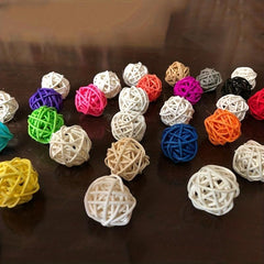 Parrot Rattan Ball Toy Bird Toys Balls Birdcage Accessories Set