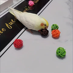 Parrot Rattan Ball Toy Bird Toys Balls Birdcage Accessories Set