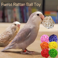 Parrot Rattan Ball Toy Bird Toys Balls Birdcage Accessories Set