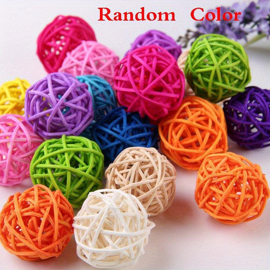 Parrot Rattan Ball Toy Bird Toys Balls Birdcage Accessories Set