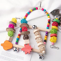 Colorful Bamboo Shredding Toy for Small Birds