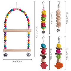 Colorful Bamboo Shredding Toy for Small Birds