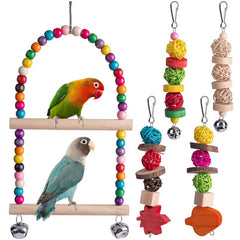 Colorful Bamboo Shredding Toy for Small Birds