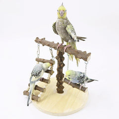 Small Wooden Bird Perch Stand For Cockatiel Playground