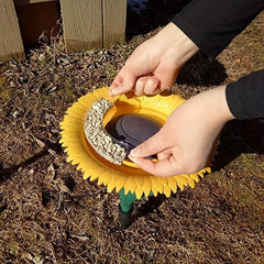 Outdoor Sunflower Bird Feeder Bath Bowl Garden Decoration