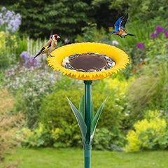Outdoor Sunflower Bird Feeder Bath Bowl Garden Decoration
