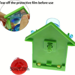 Automatic Bird Food Feeder Mirror Toy for Parrots