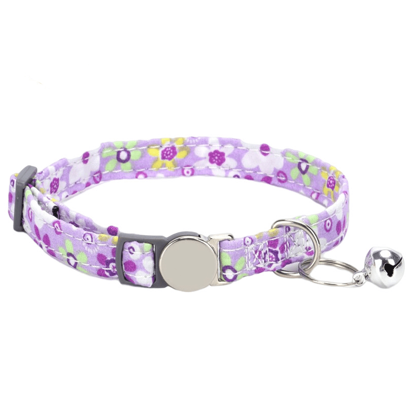 Floral Pet Collar Bell Adjustable Cat Dog Necklace